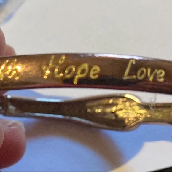 Copper Bracelet hope, faith, love - Picture 4 of 7